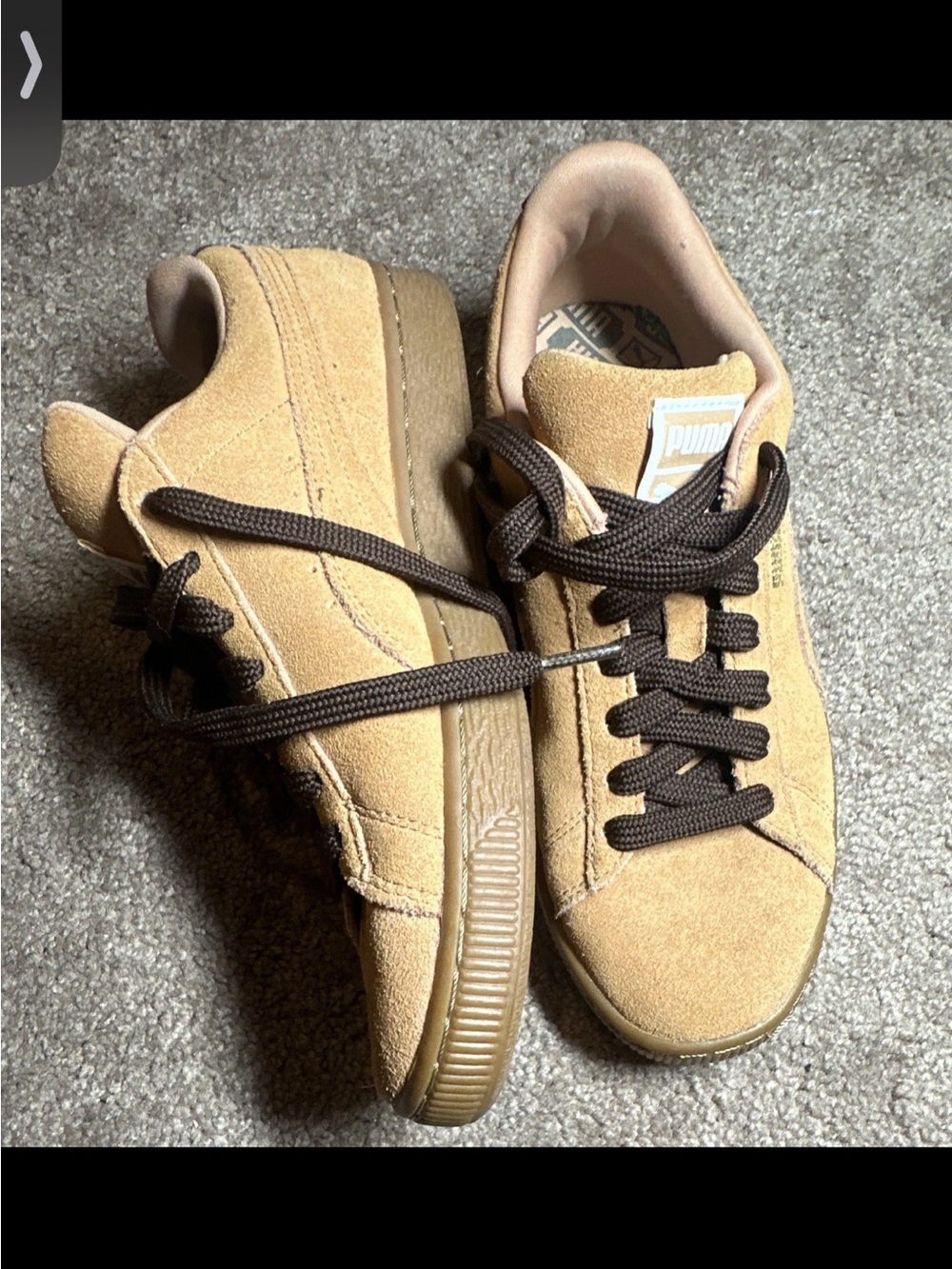 Puma Suede Platform Sneaker in Camel size 39EU,  men 7 women 8.5